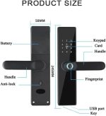APP Remote Control Smart Fingerprint Password Lock Keyless Entry Handle for Home - Image 2